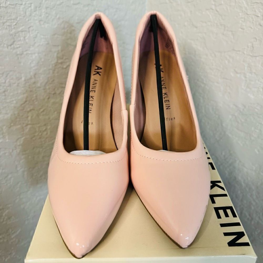 ANNE KLEIN Grazen Pointed Toe Pump Block Heel, Patent Leather Pink, 8.5, NWT - Picture 13 of 16